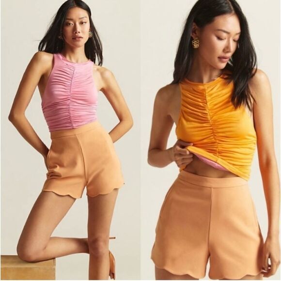 Anthropologie Pilcro Ruched Reversible Tank in Pink Orange.Size S - Picture 1 of 14